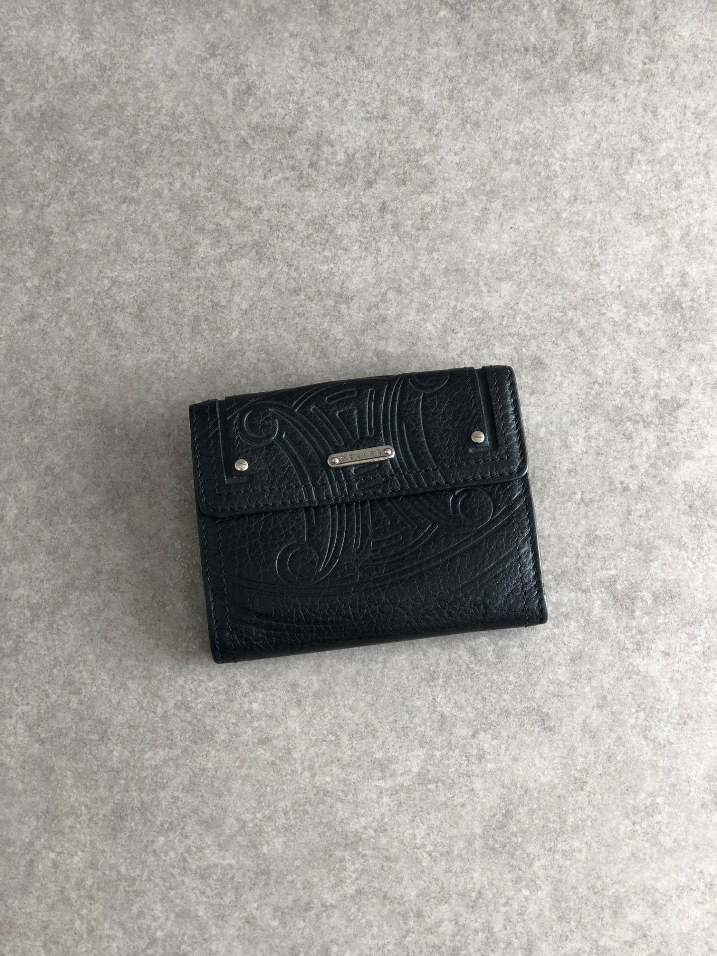 CELINE Blason Folded Wallet Black Vintage rd5jjk