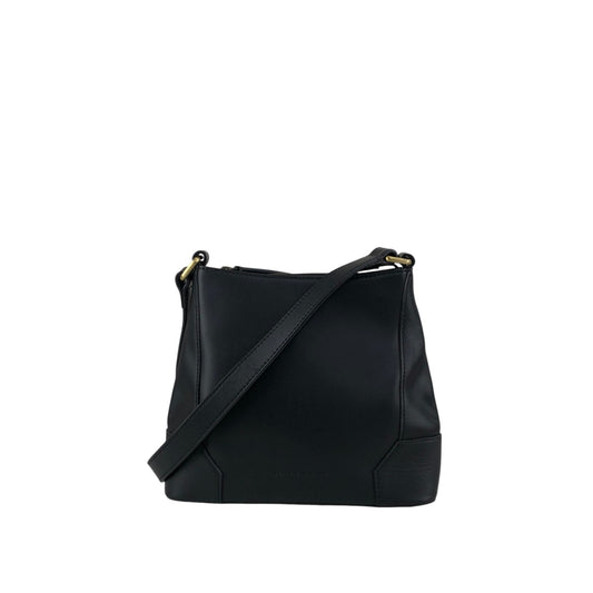 BURBERRY Logo Embossed Shoulder bag Black Vintage h85zzd