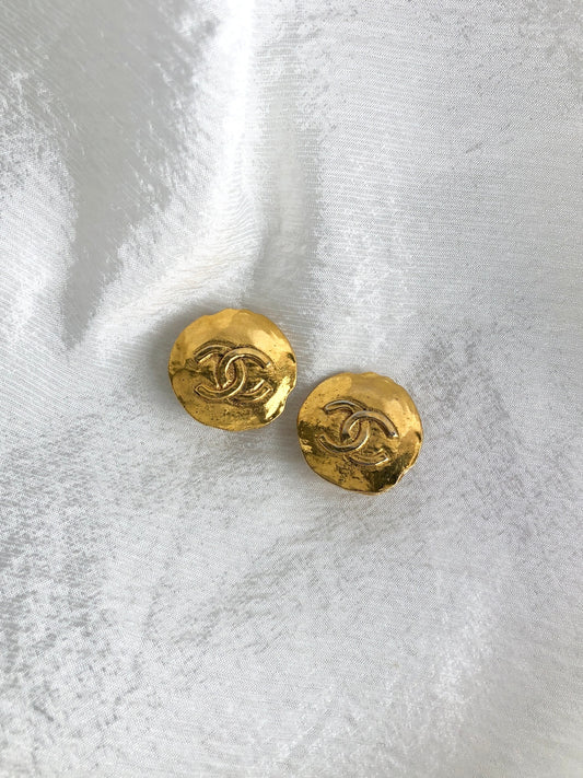 CHANEL Coco Mark 耳環金色復古 b2jxtv