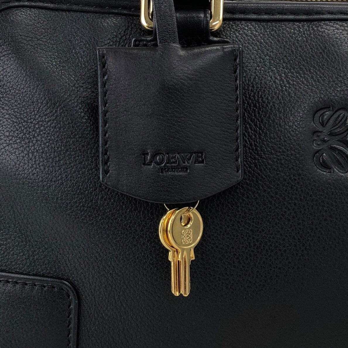 LOEWE Anagram Two-way Handbag Shoulder bag Boston bag Black Vintage uce58h