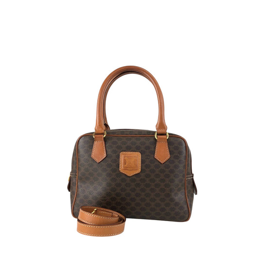 CELINE Macadam Blason Two-way Handbag Shoulder bag Brown Vintage 58rwg8