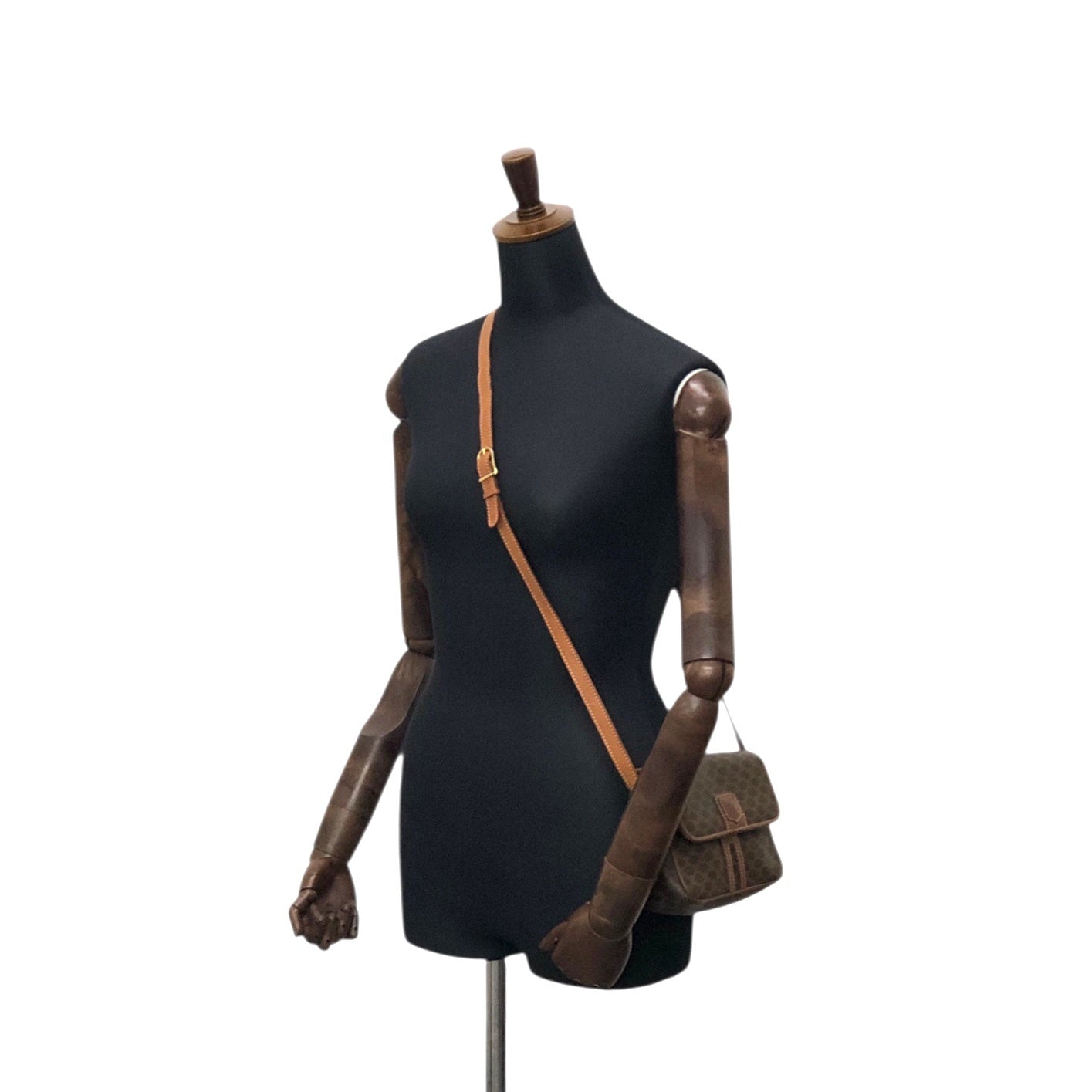 CELINE Macadam Blason Shoulder bag Brown Vintage y3mg84