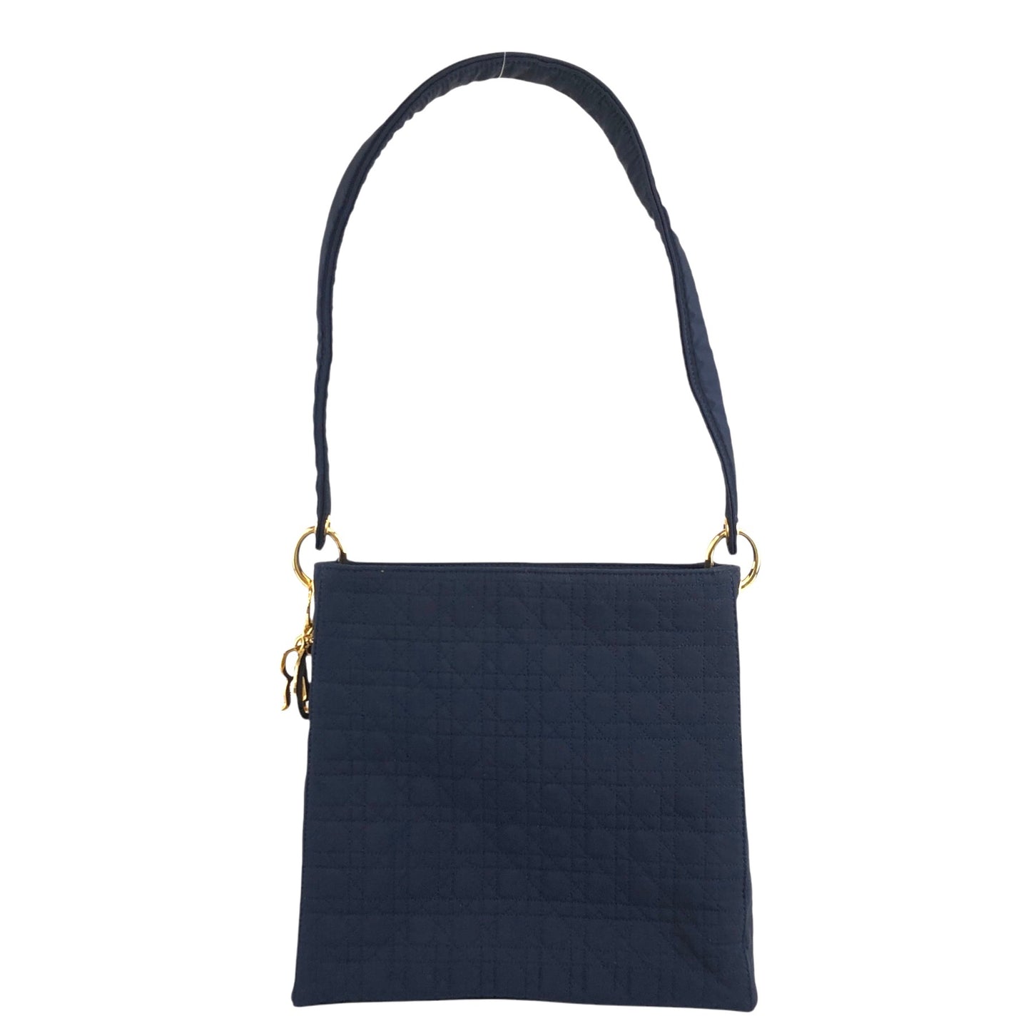 Christian Dior Cannage CD Logo Charm Shoulder bag Hobobag Navy Vintage 55p7w6