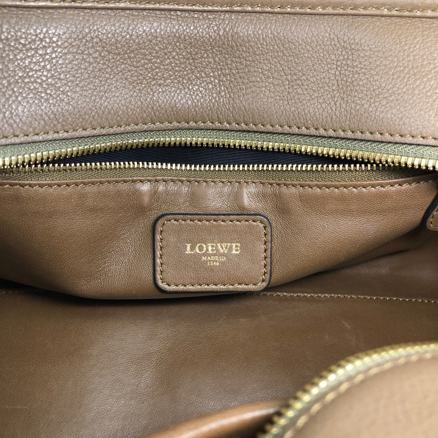 LOEWE Amazona28 Anagram Small Boston bag Handbag Beige Vintage euhpr8