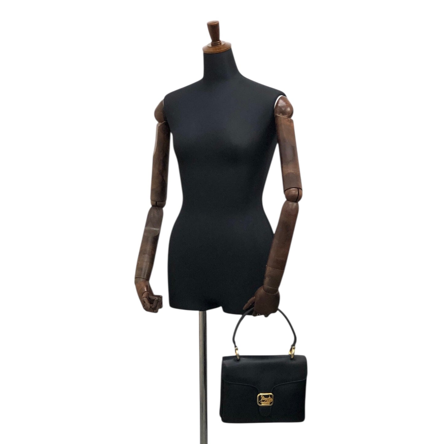 CELINE Horse Carriage Handbag Dark Navy Vintage 3bgmzr