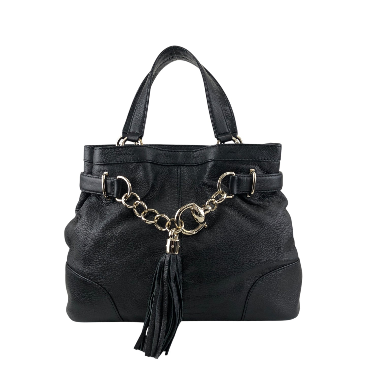 GUCCI Horse Bit Handbag Black 269943 Vintage wj5bxw