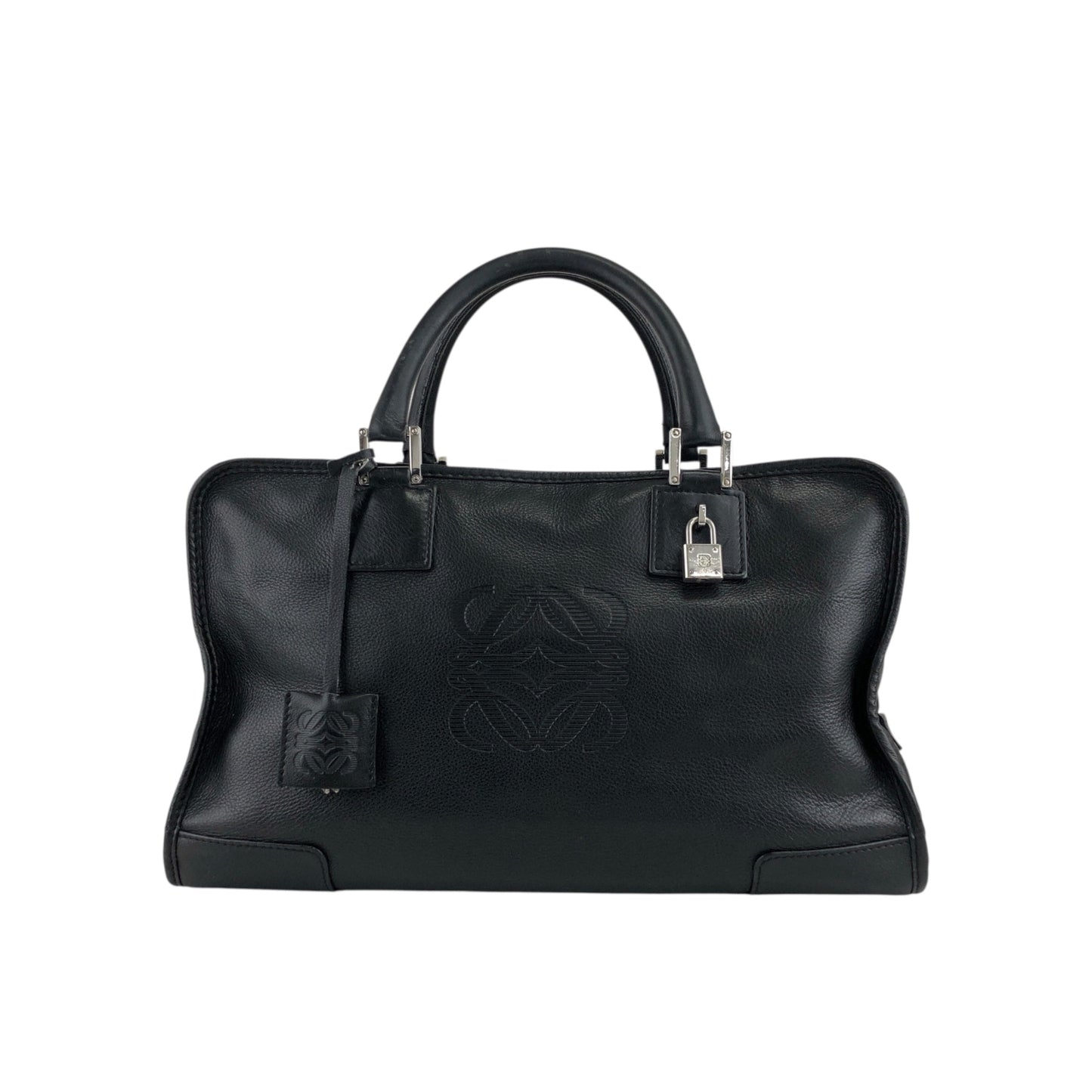 LOEWE Amazona28 Anagram Handbag Boston bag Black Vintage z3tif8