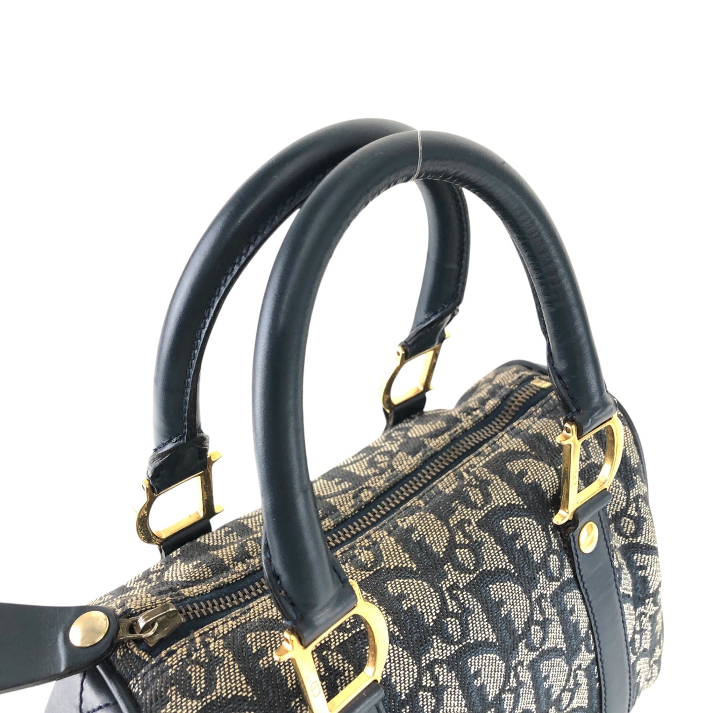Christian Dior Trotter Padlock Handbag Navy Vintage hua5x2