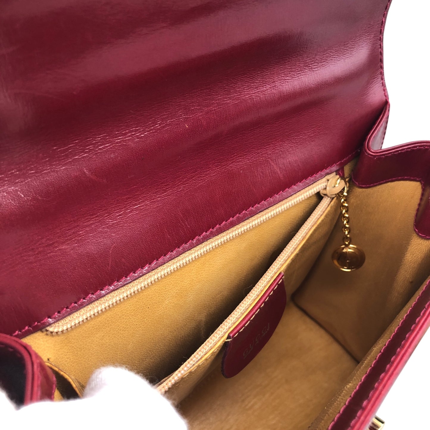 GUCCI Two-way Handbag Shoulder bag Red Vintage stnb53