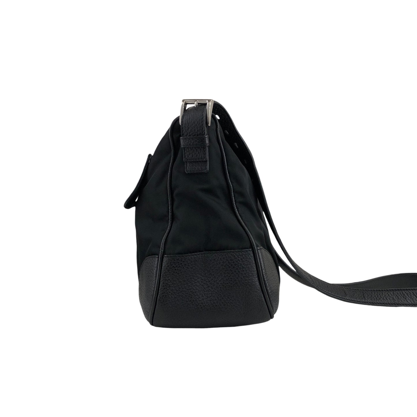PRADA Triangle Logo Shoulder bag Black Vintage p74gfa