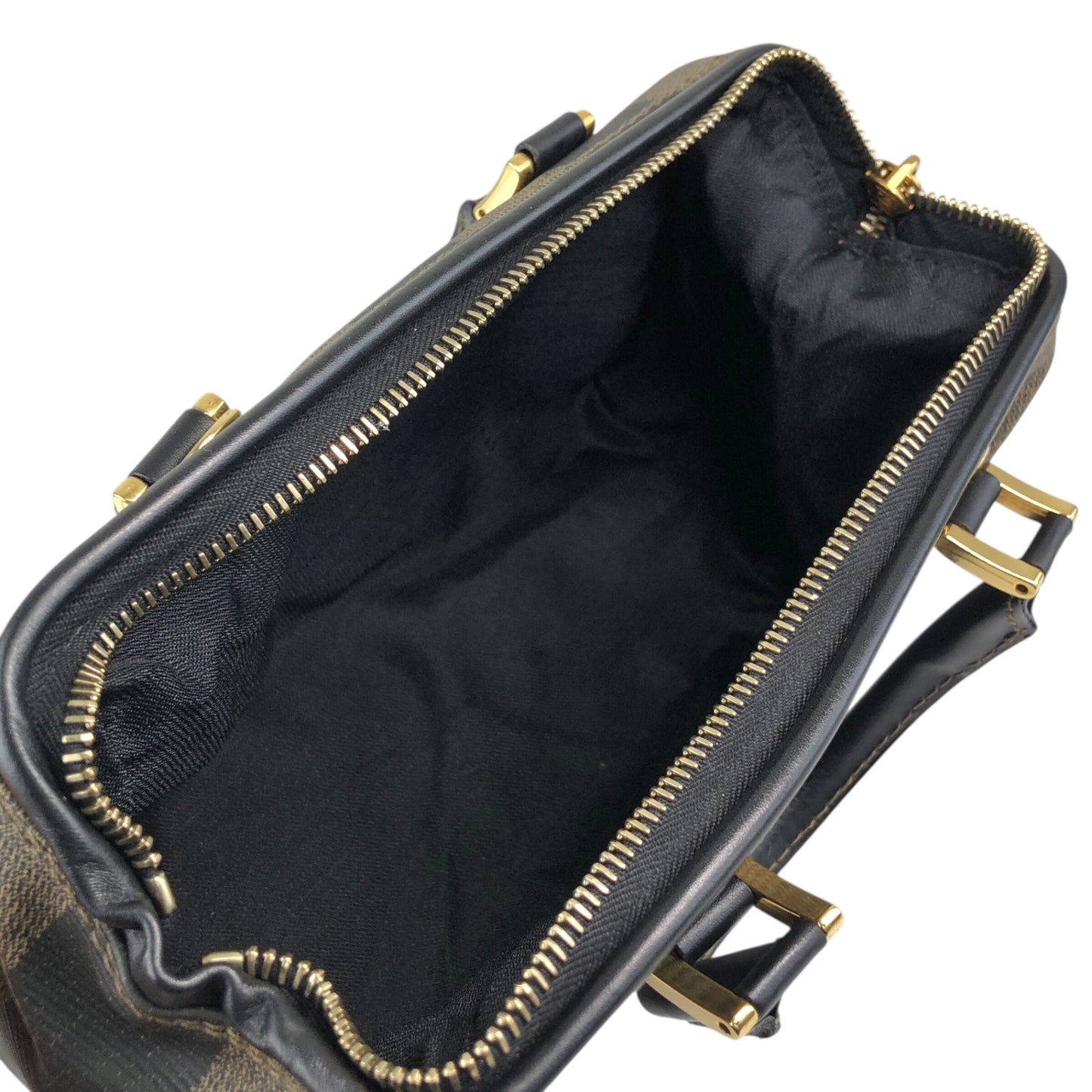 FENDI Logo Two-way Small Boston bag Shoulder bag Black Vintage 873tng