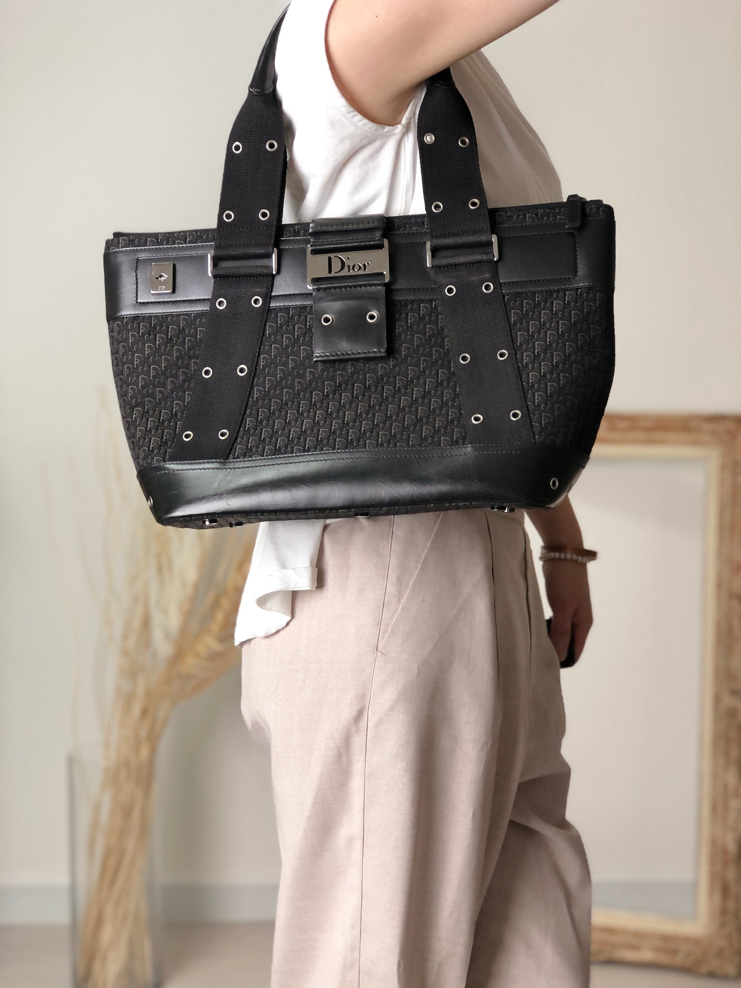 Christian Dior Street Chic Logo Totebag Black Vintage vpzvni