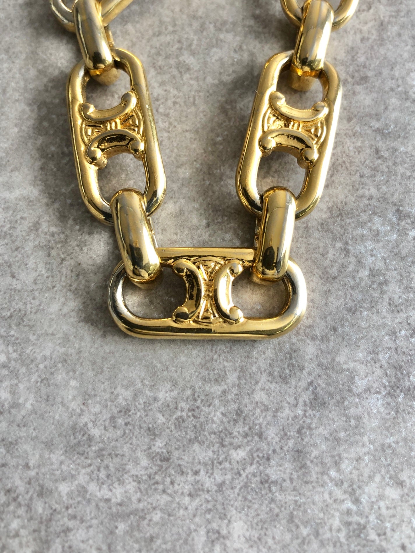CELINE Triomphe Bracelet Gold Vintage 8z3fdy