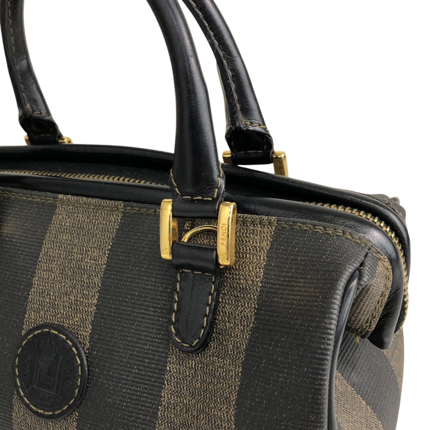FENDI Pecan Two-way Small Handbag Shoulder bag Black Vintage aybaes