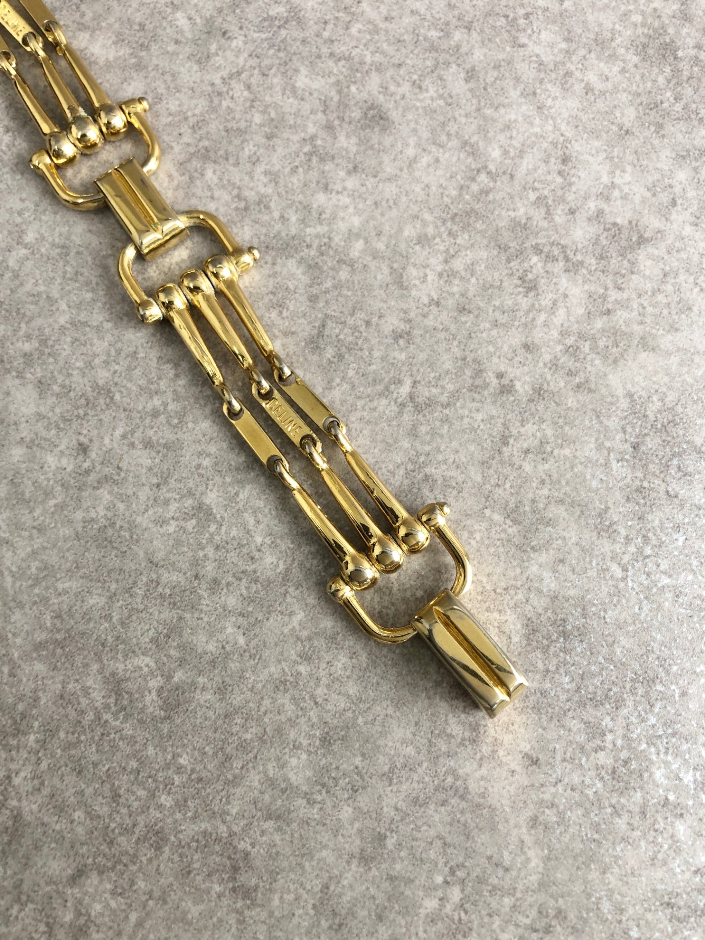 CELINE Horse Bit Bracelet Gold Vintage vyxeaa