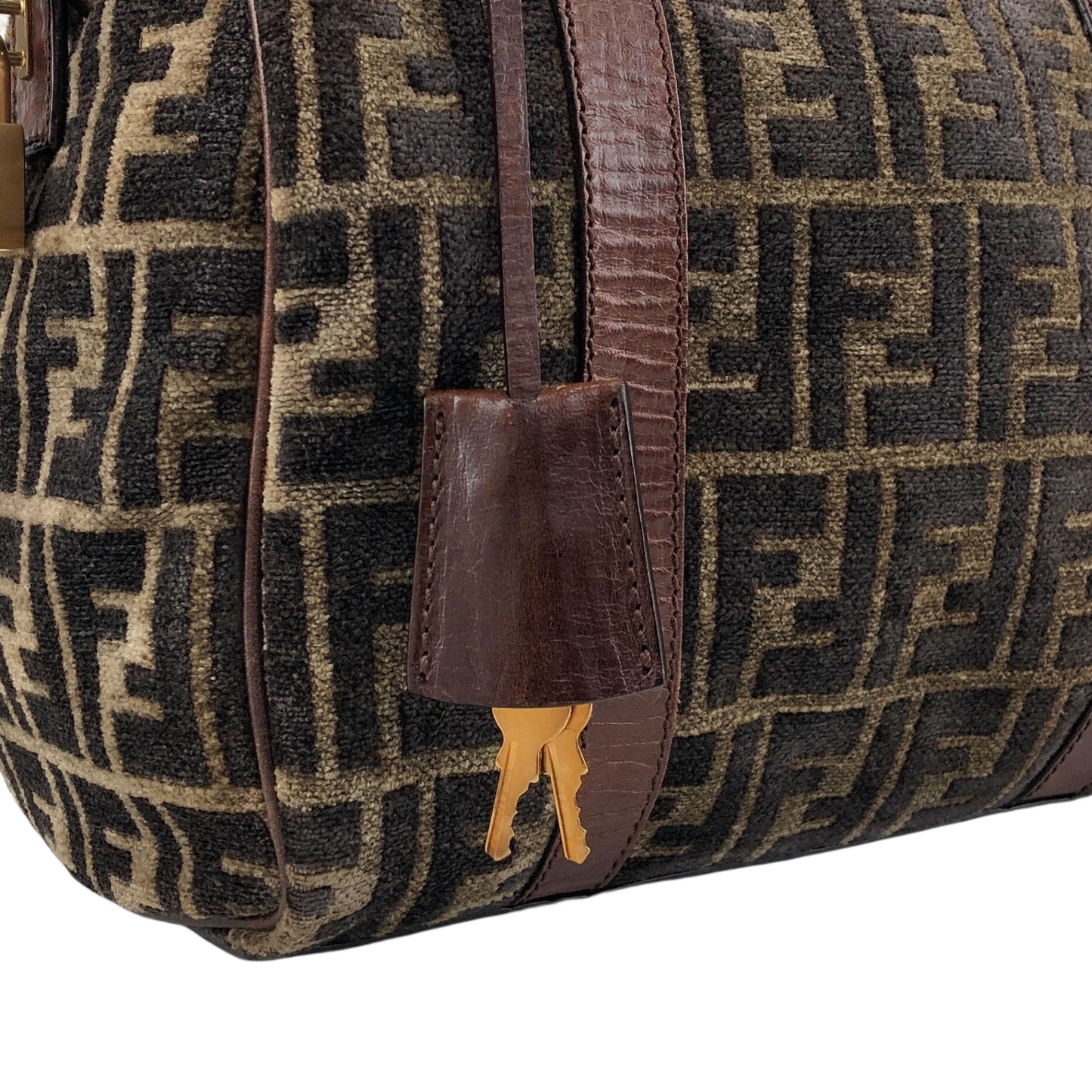FENDI Zucca Small Boston bag Brown Vintage g7vd3e