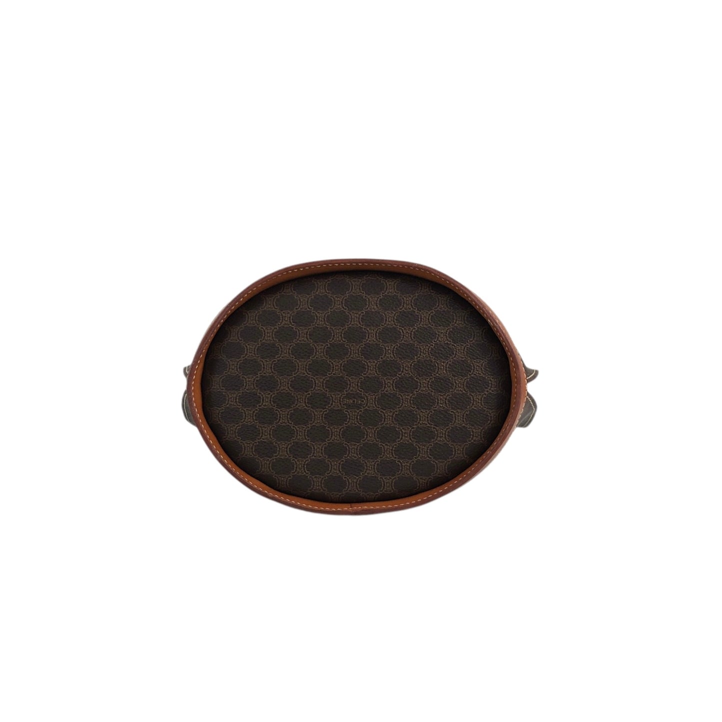 CELINE Macadam Blason Handbag Brown Vintage 5s22vy