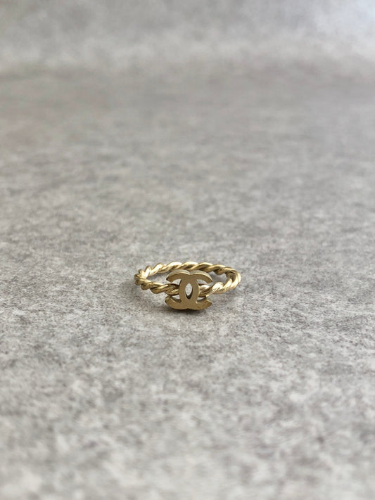 CHANEL Coco Mark Ring Gold Vintage wtywtn