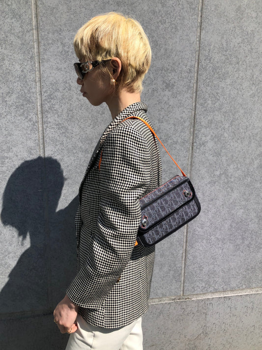 Christian Dior Trotter Flap Shoulder bag Indigo Vintage jb5tcy