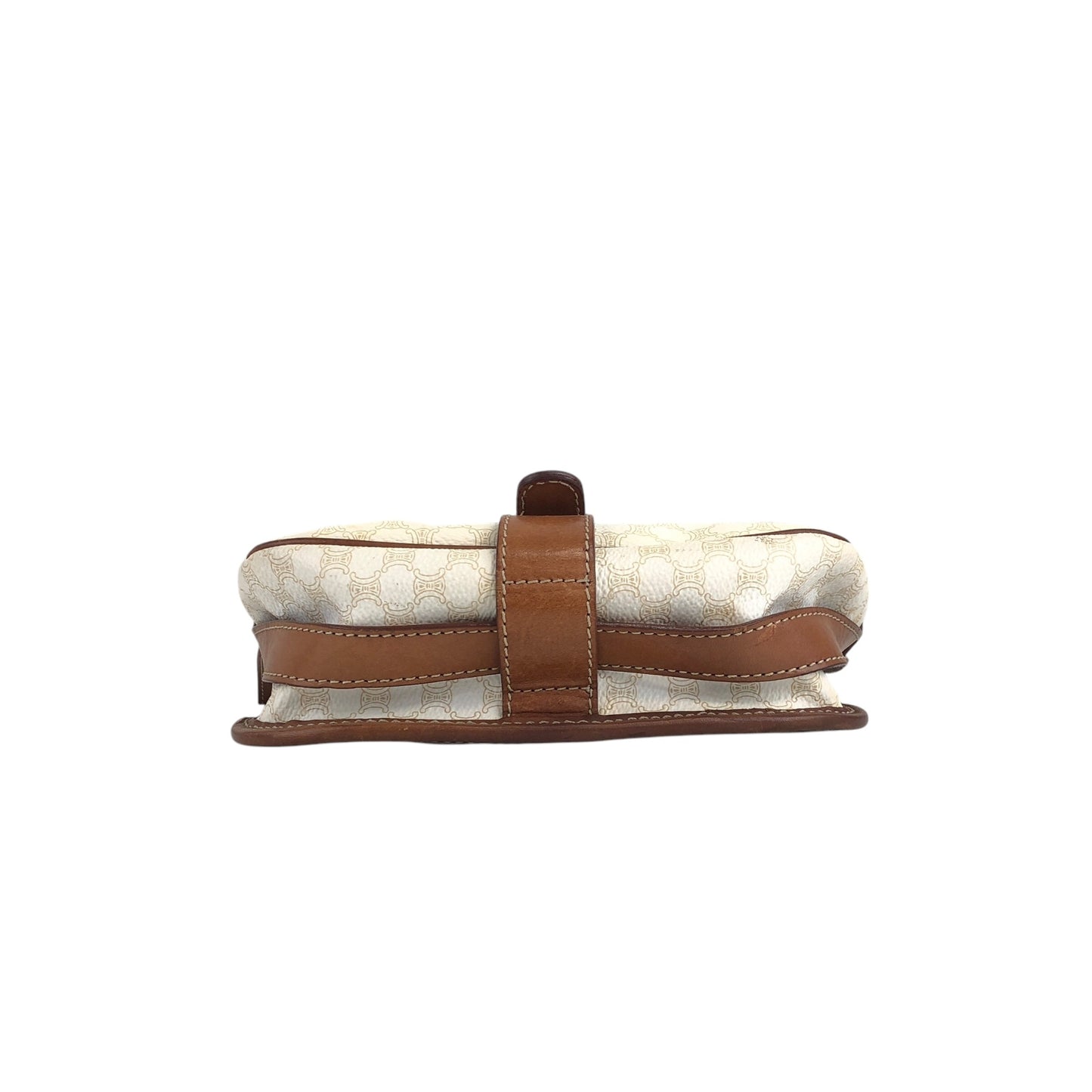 CELINE Macadam Blason Front Buckle Shoulder bag White Vintage s4pk6f