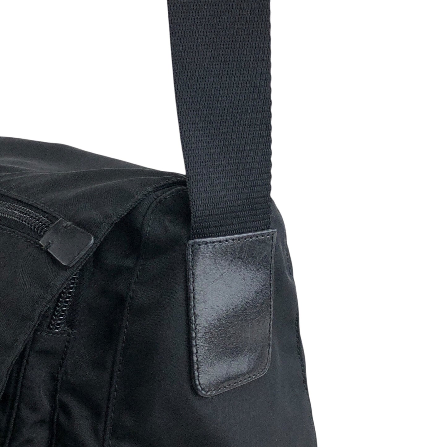PRADA Triangle Logo Shoulder bag Black Vintage hyx77k