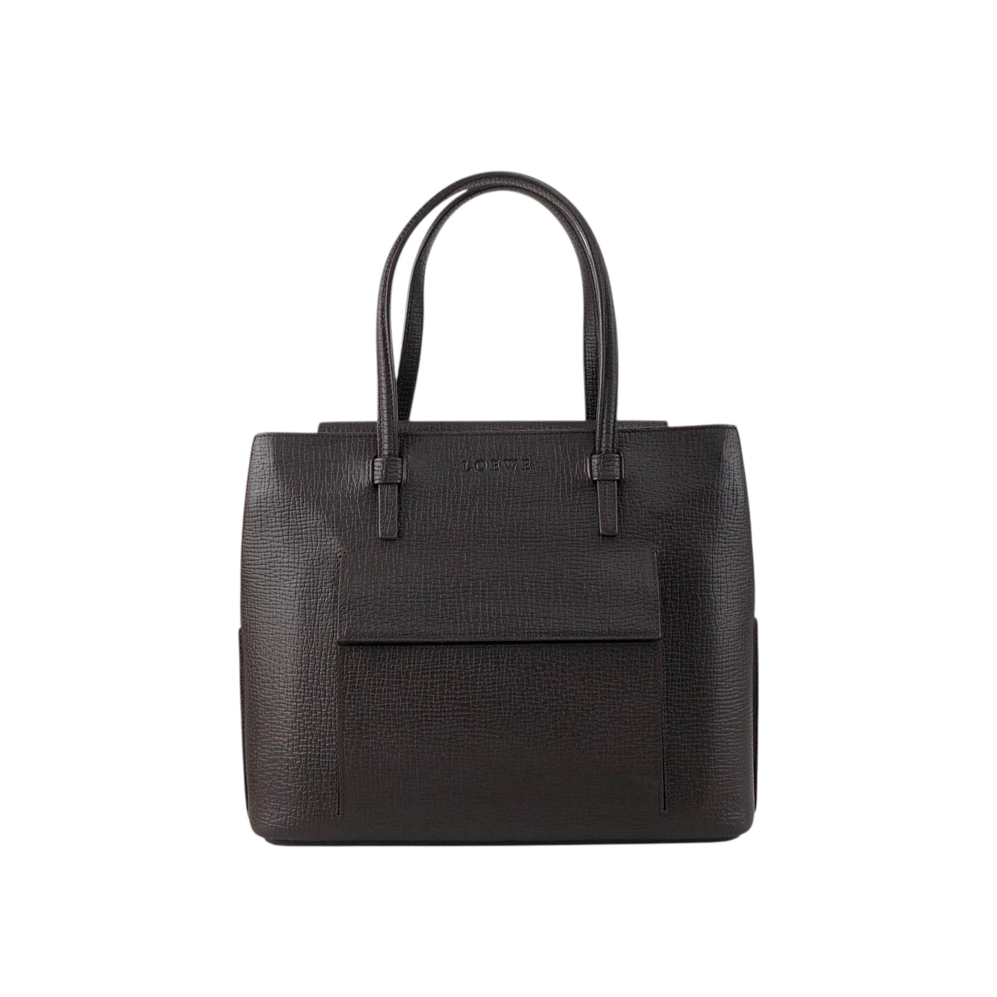 LOEWE Logo Embossed Handbag Brown Vintage zfvfp7