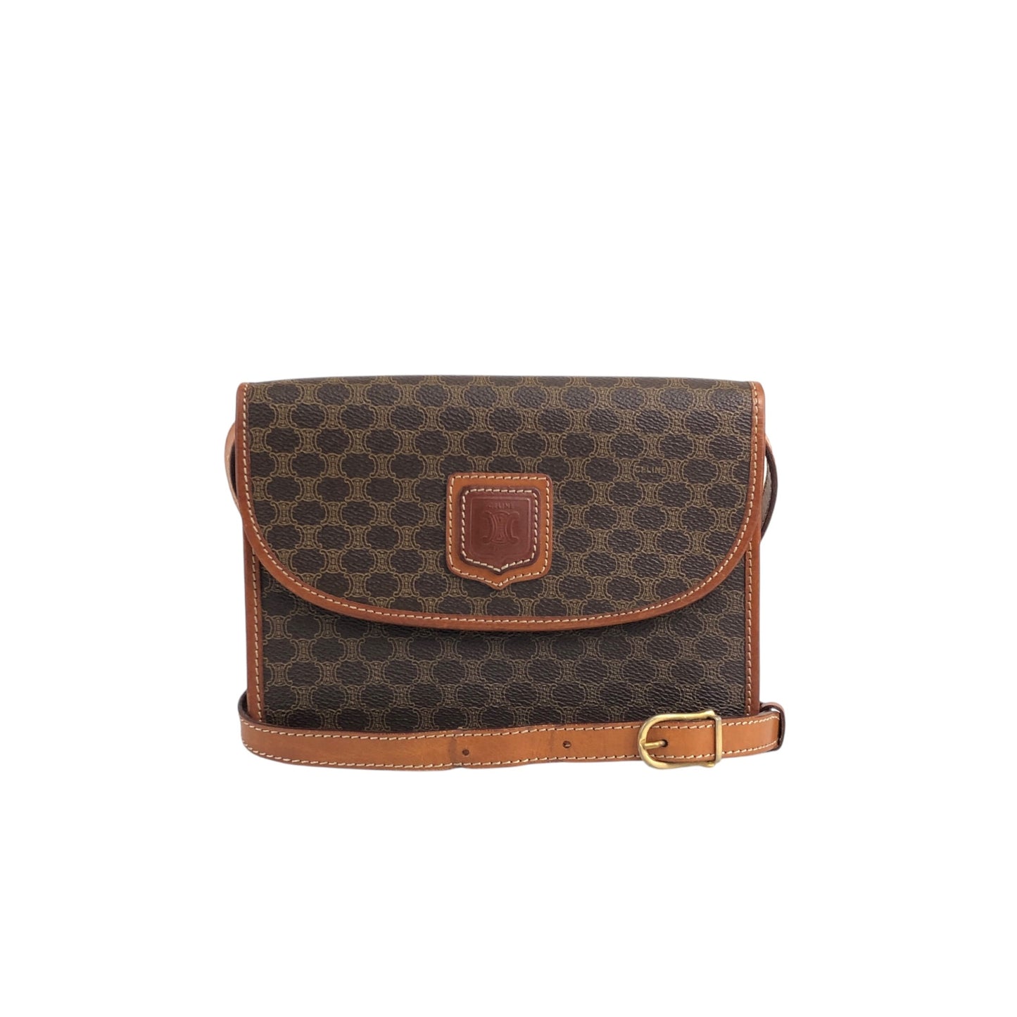 CELINE Macadam Blason Shoulder bag Brown Vintage ix2eki