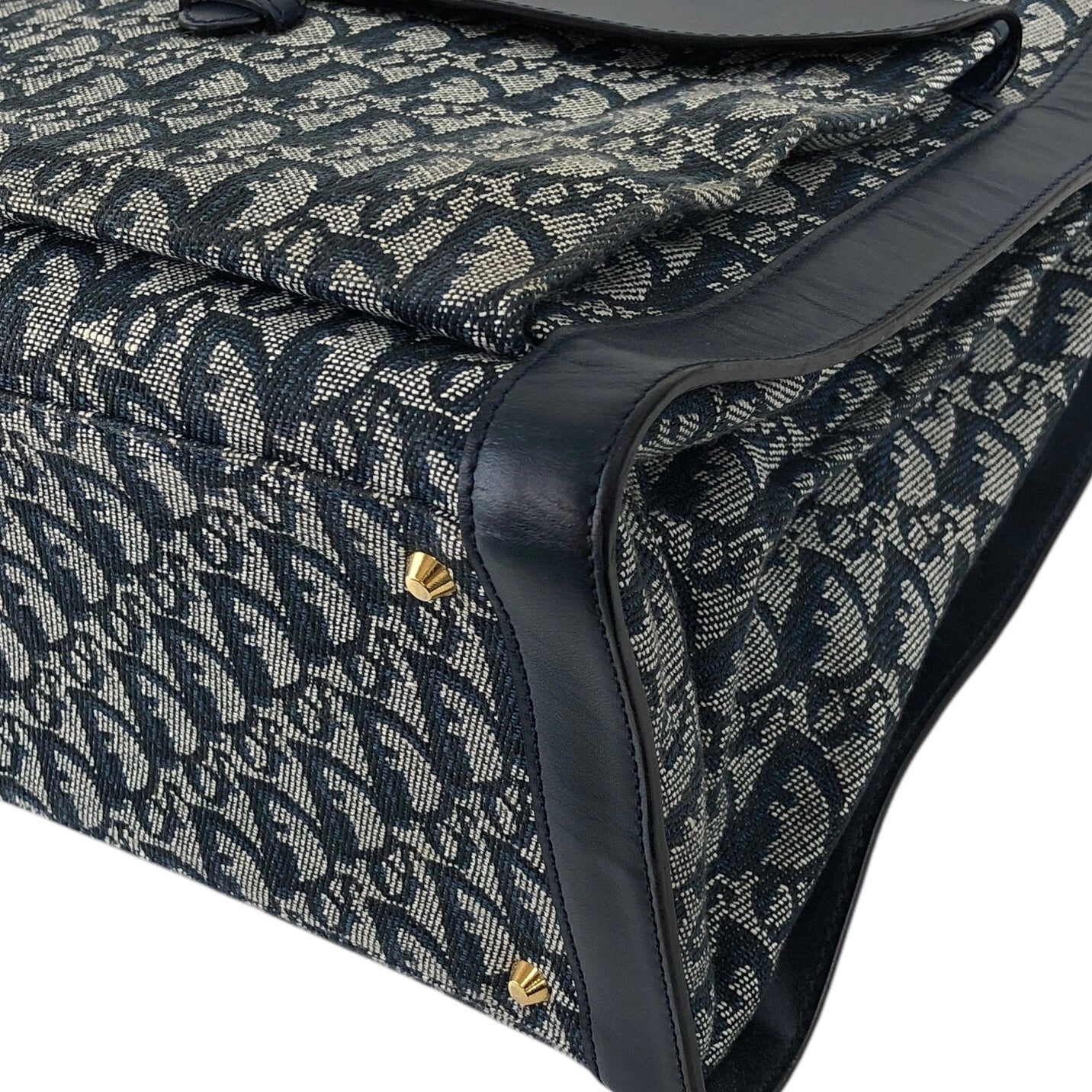 Christian Dior Trotter 前袋肩包托特包海軍藍復古 nak7gb