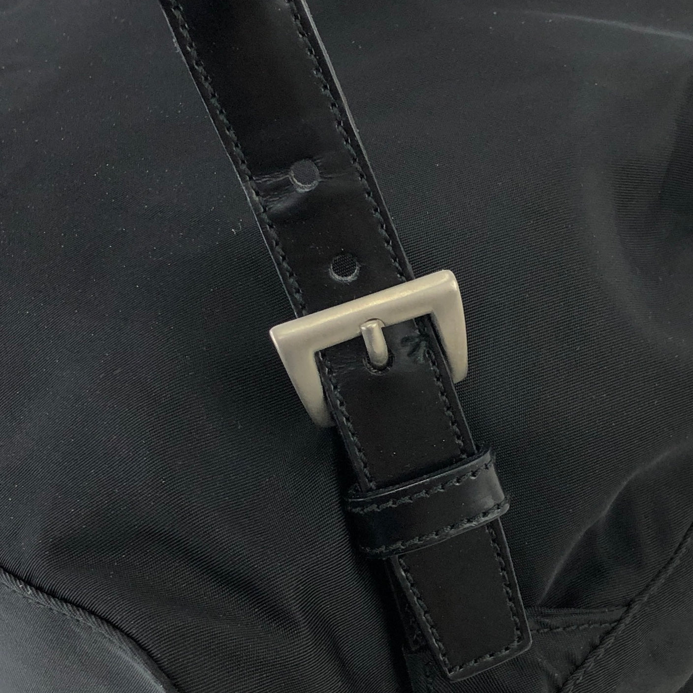 PRADA Triangle Logo Nylon Backpack Black Vintage e87423