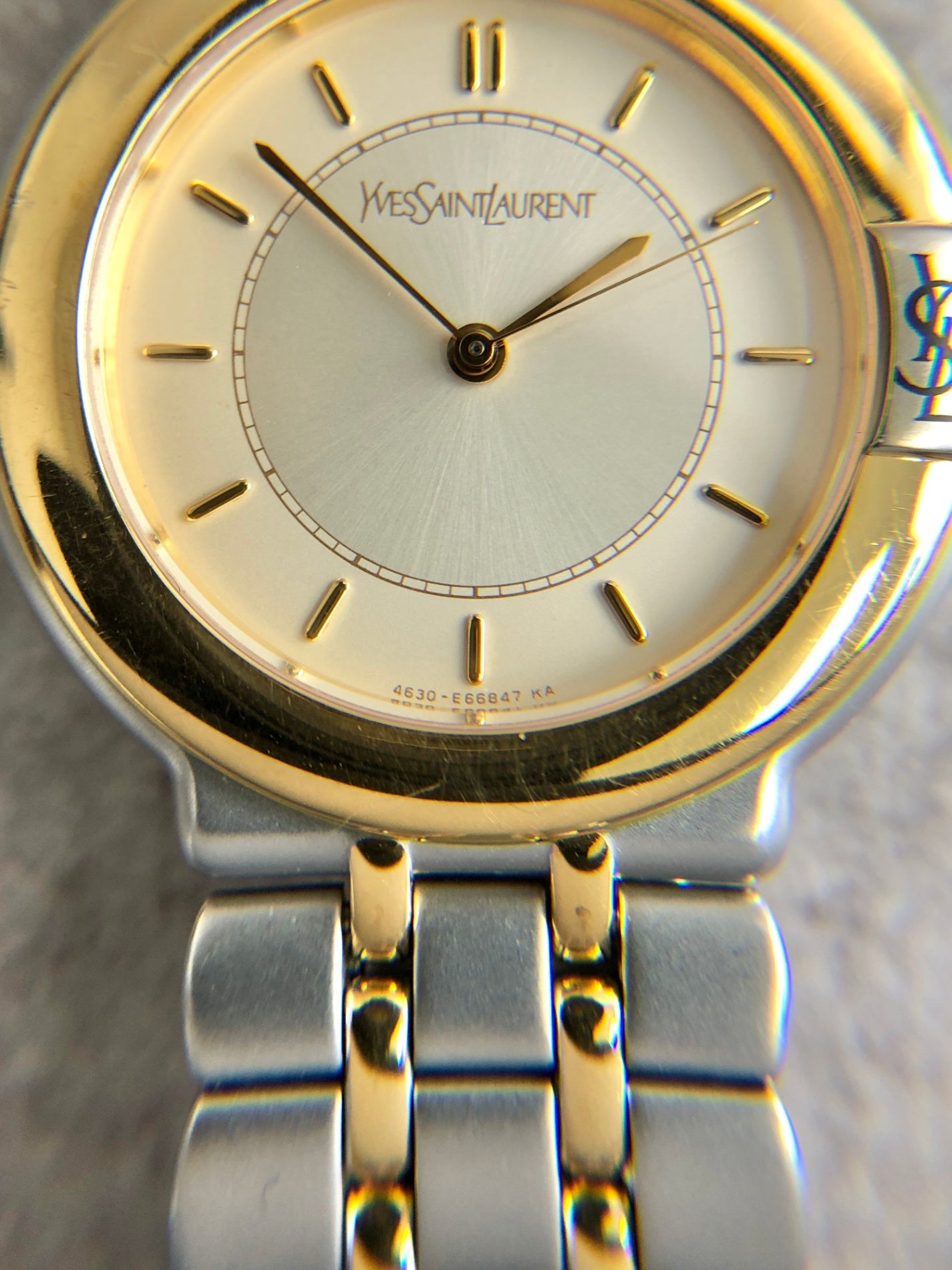 Yves Saint Laurent Watch Silver×Gold 107814 Vintage jzg86r