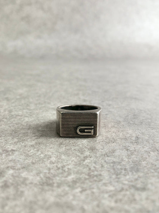 GUCCI G Motif Ring Silver Vintage u4atsw