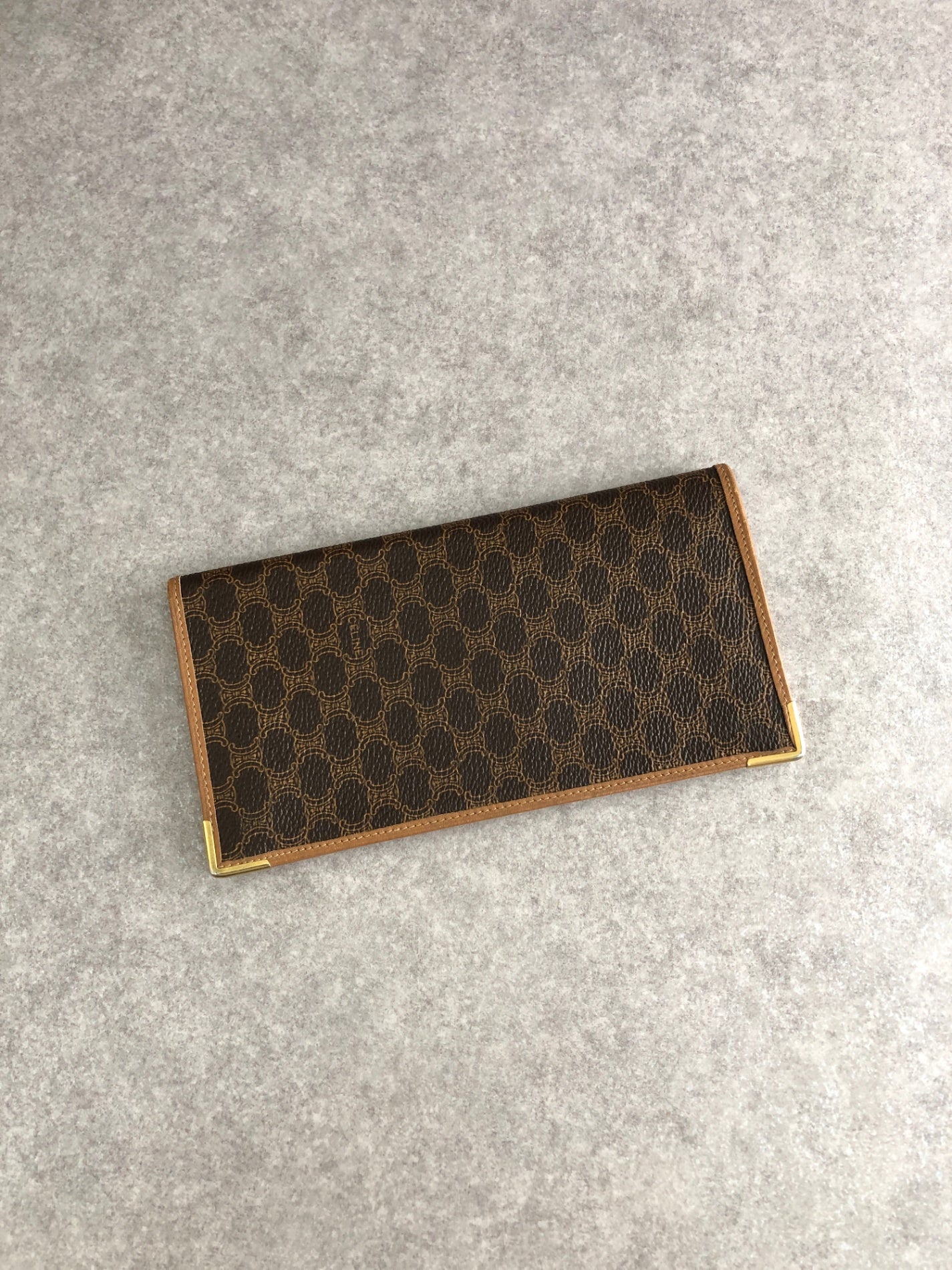 CELINE Macadam Long Wallet Brown Vintage tg6cj2