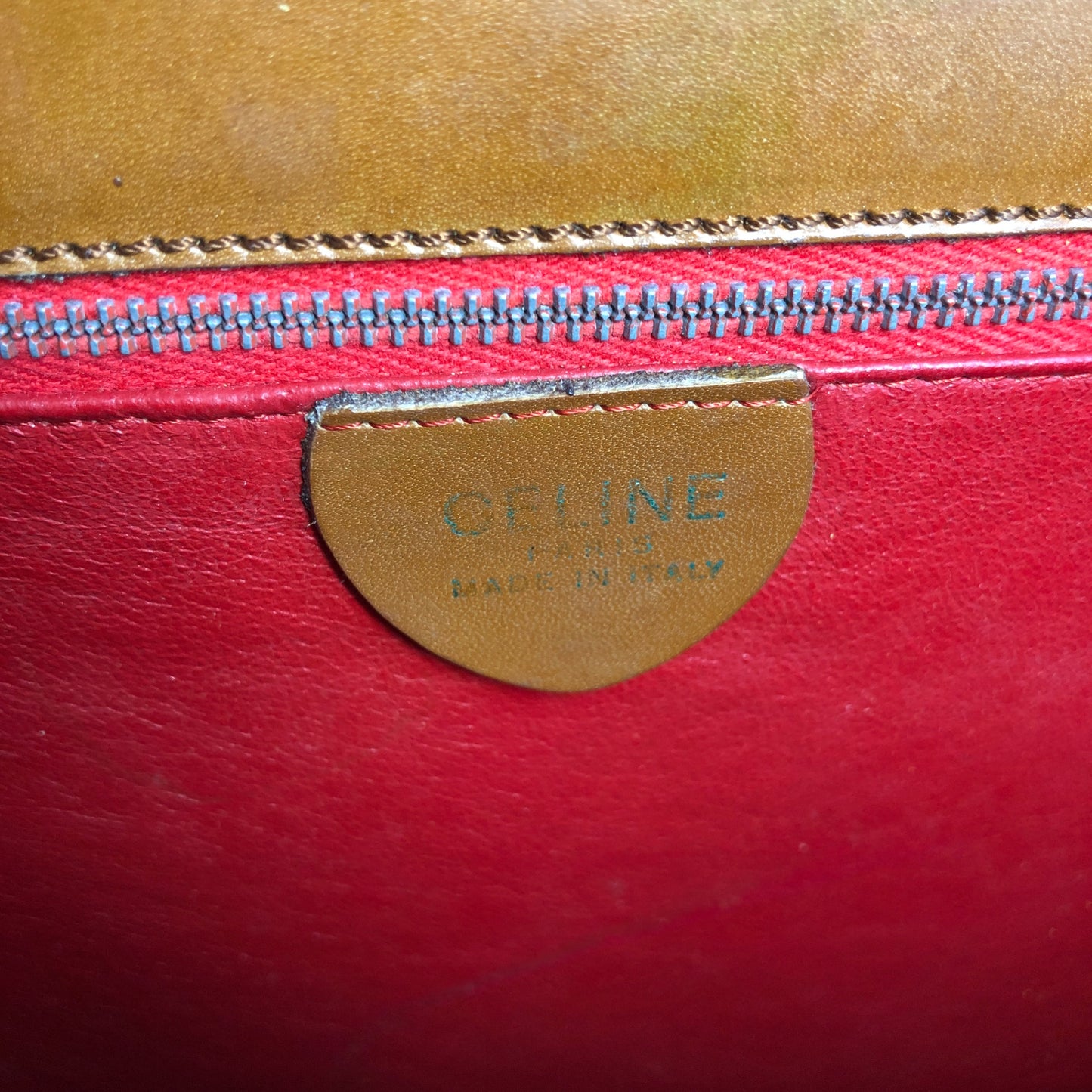 CELINE Horseshoe Handbag Brown Vintage agn3pf