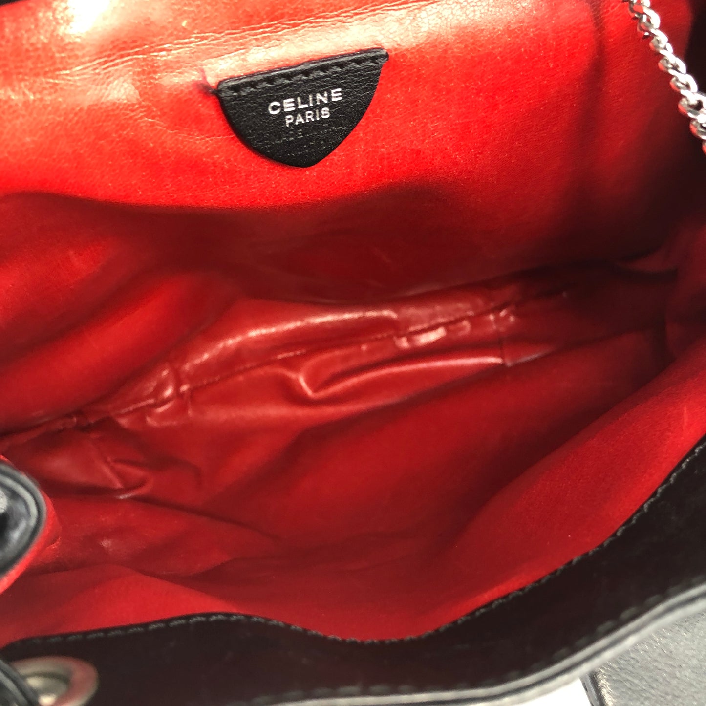 CELINE Horse Bit Leather Backpack Black Vintage fp635u