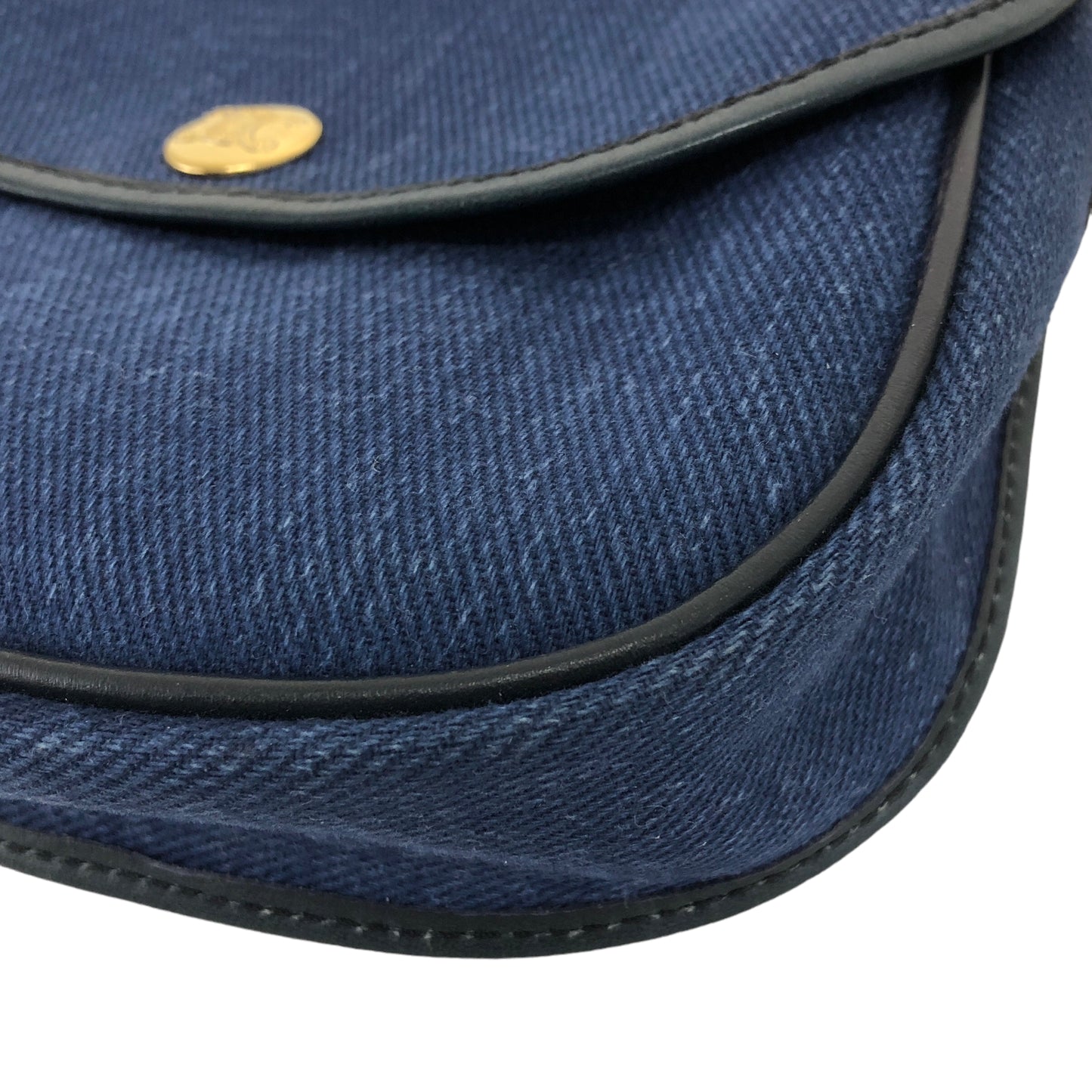 CELINE Blason Denim Small Shoulder bag Indigo Vintage x5cwtz