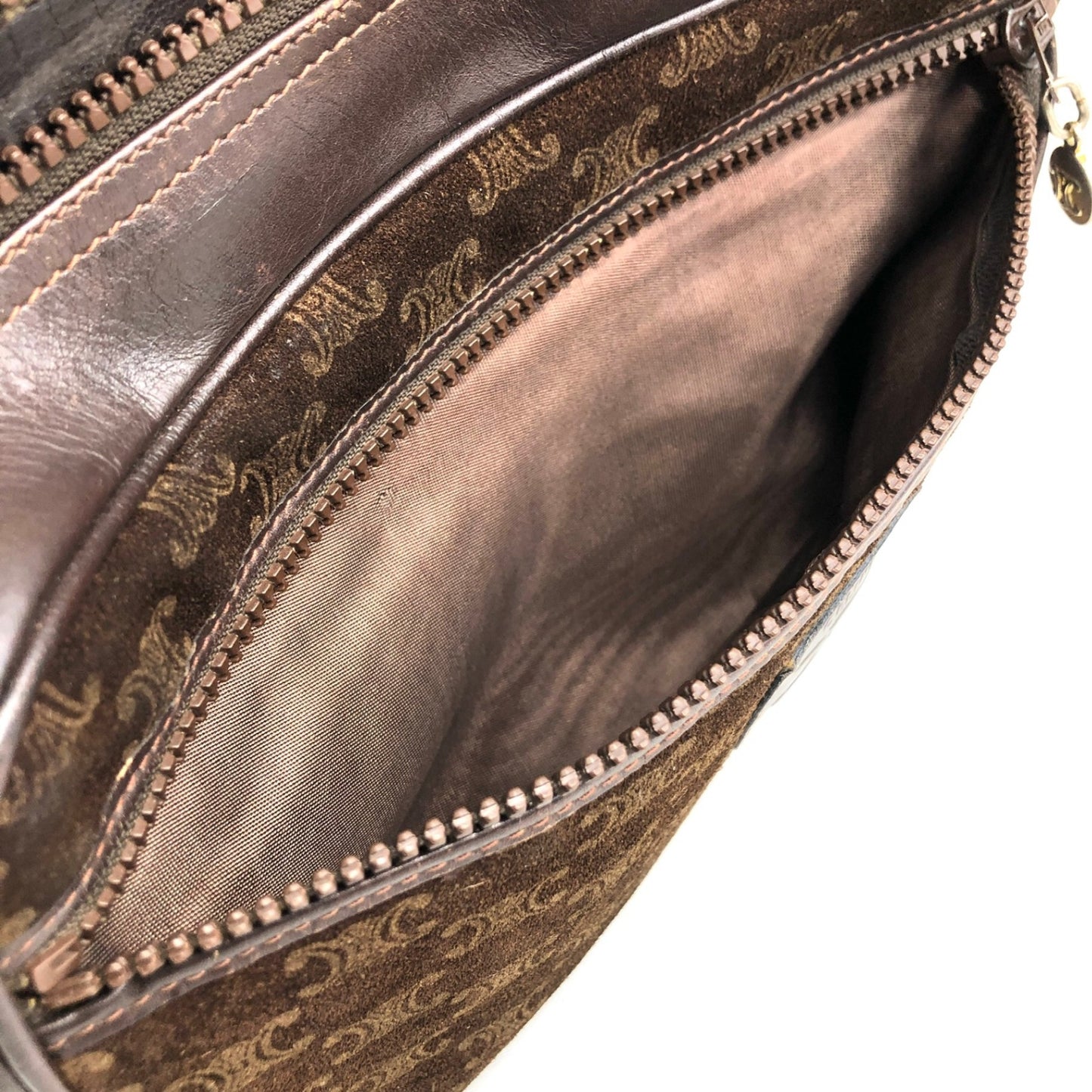 CELINE Blason Shoulder bag Brown Vintage sckbvj