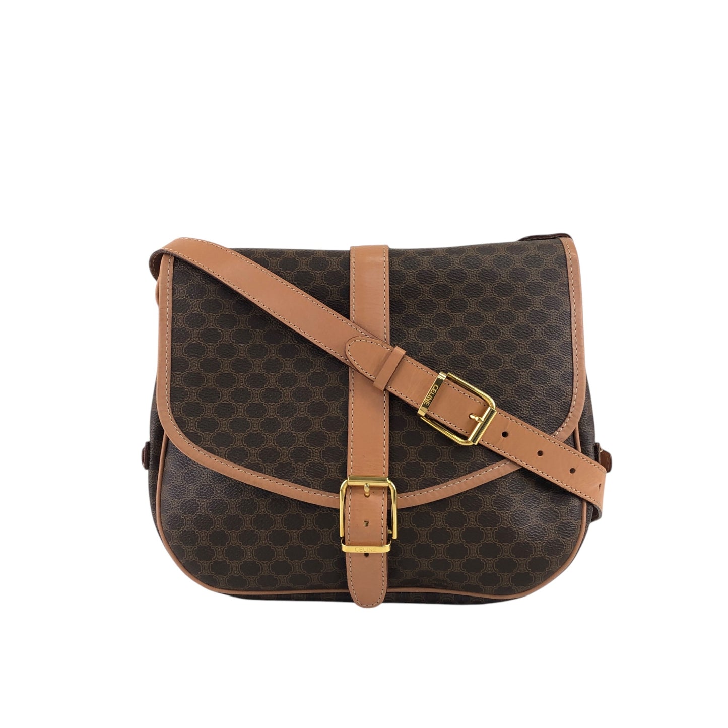 CELINE Macadam Shoulder bag Brown Vintage smihn4