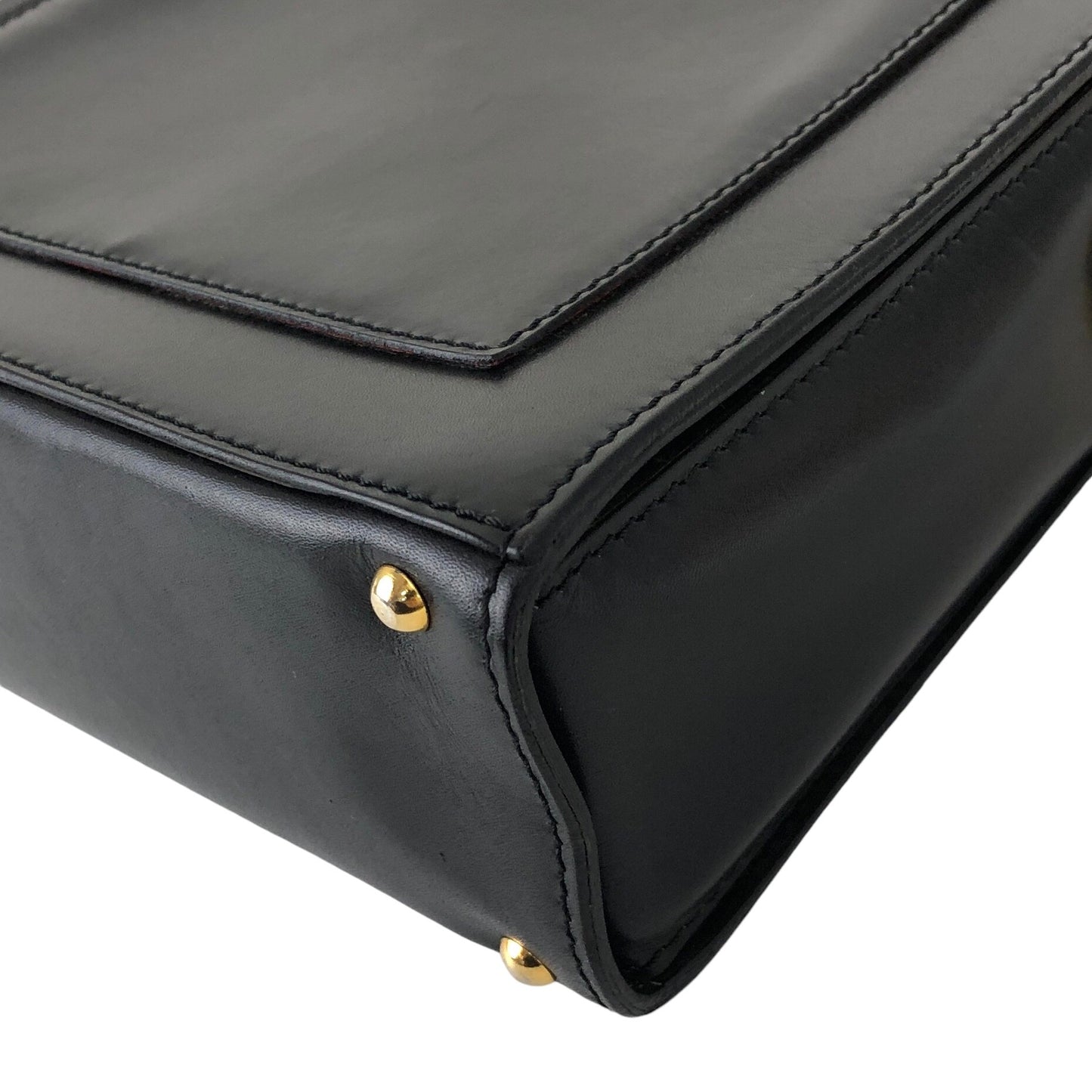 CELINE Gancini Handbag Shoulder bag Black Vintage b73drr