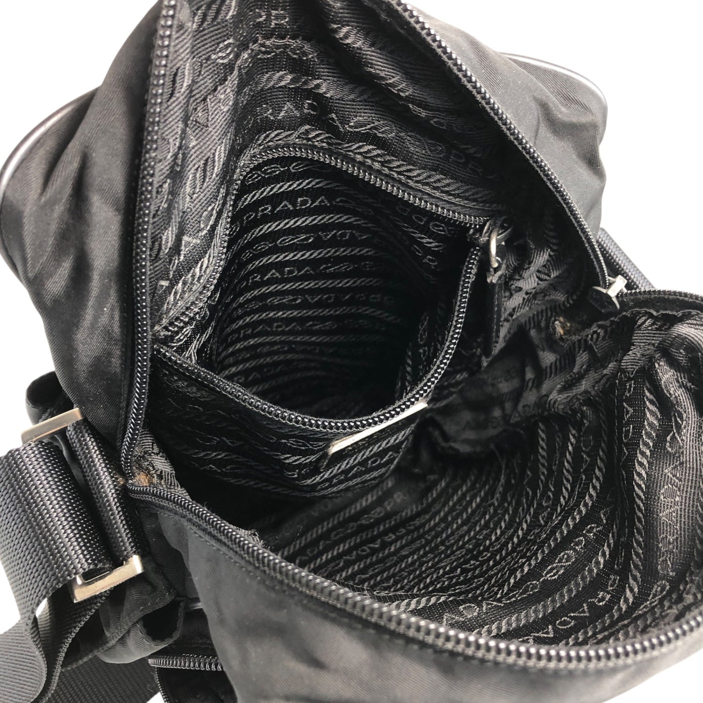 PRADA Triangle Logo Shoulder bag Black Vintage 5mf4gv