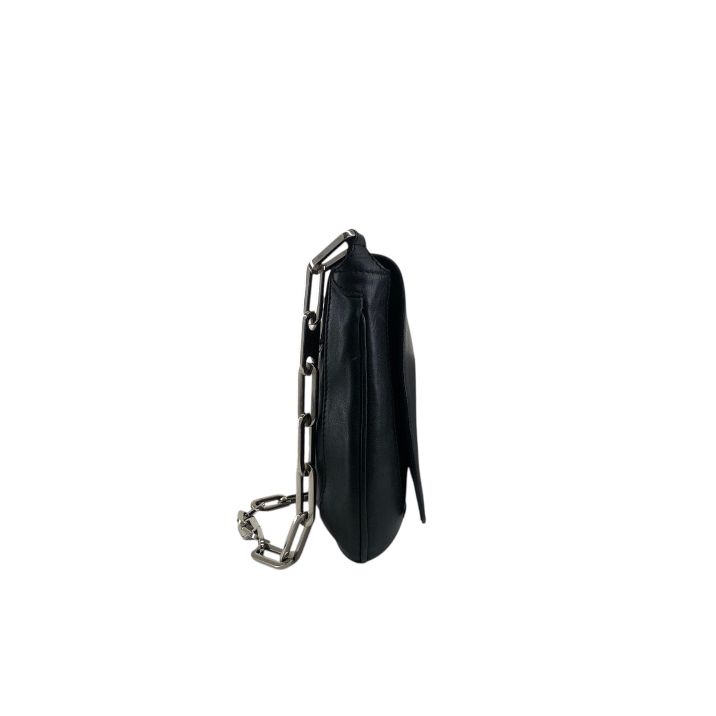 GUCCI Logo Chain Shoulder bag Black Vintage tjescz