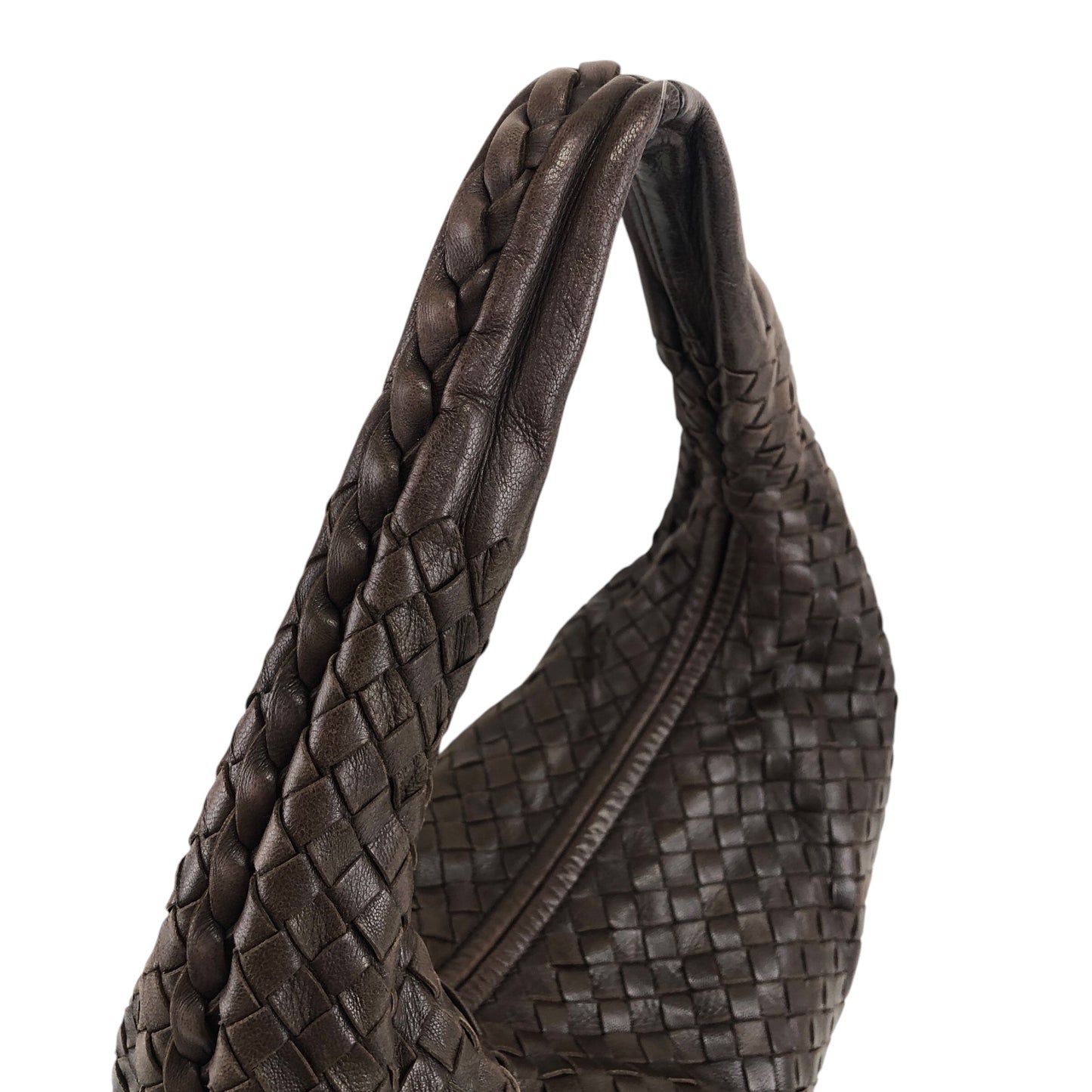 Bottega Veneta Intrecciato Shoulder bag Hobobag Brown Vintage 8kxwhy