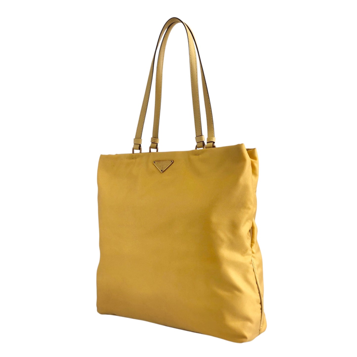 PRADA Triangle Logo Totebag Yellow Vintage gp2htj