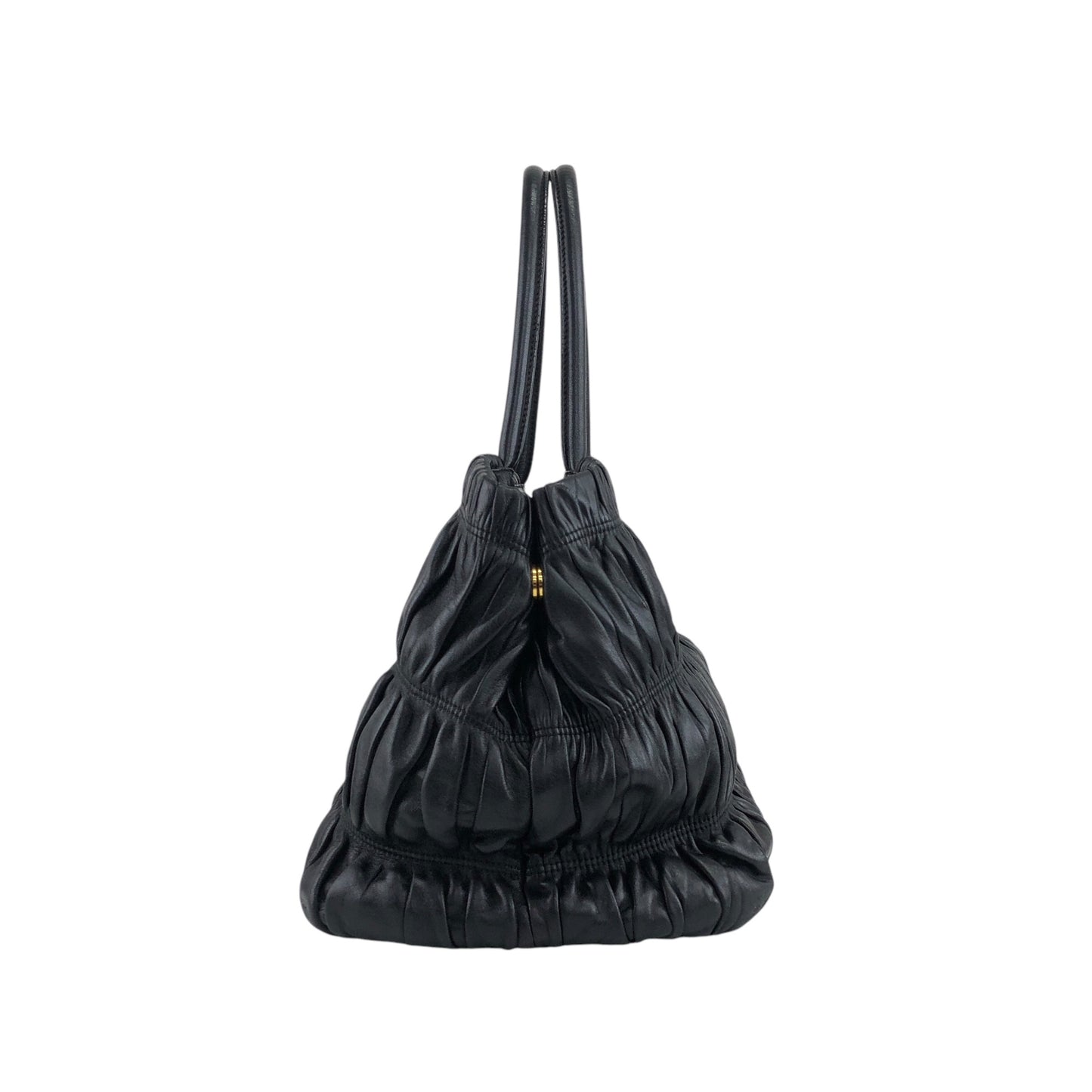 PRADA Ribbon Motif Two-way Handbag Shoulder bag Black Vintage hfsinw