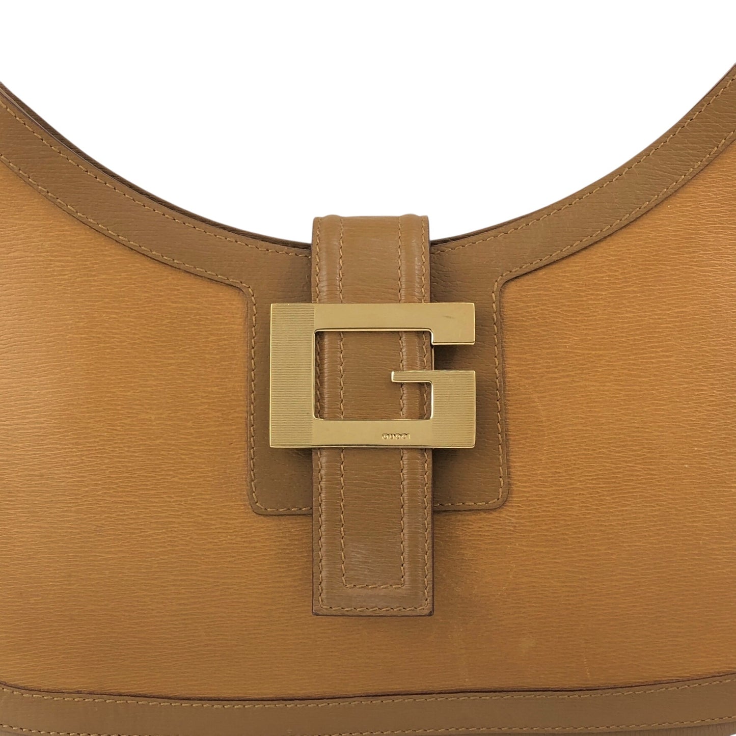 GUCCI Logo Buckle Shoulder bag Brown Vintage hry8in