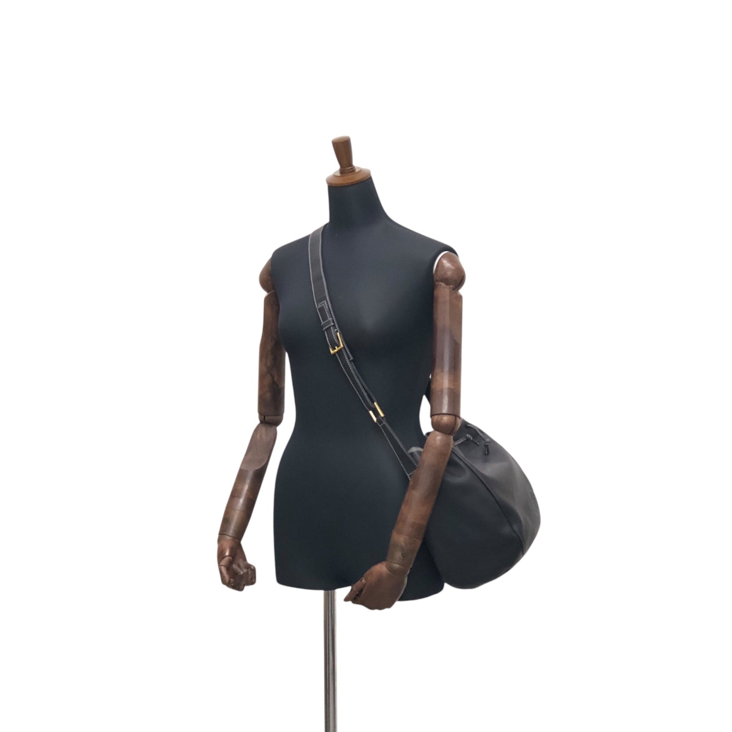 LOEWE Anagram Drawstring Shoulder bag Navy Vintage 3vjxri