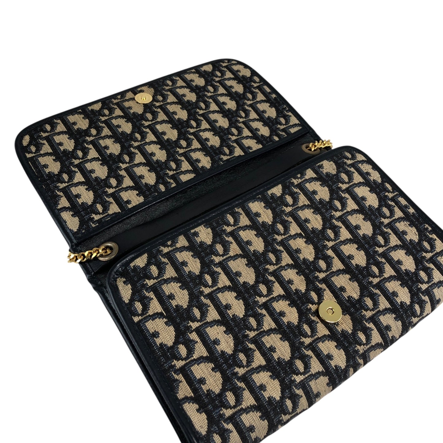 Christian Dior Trotter Chain Shoulder bag Navy Vintage rphic5