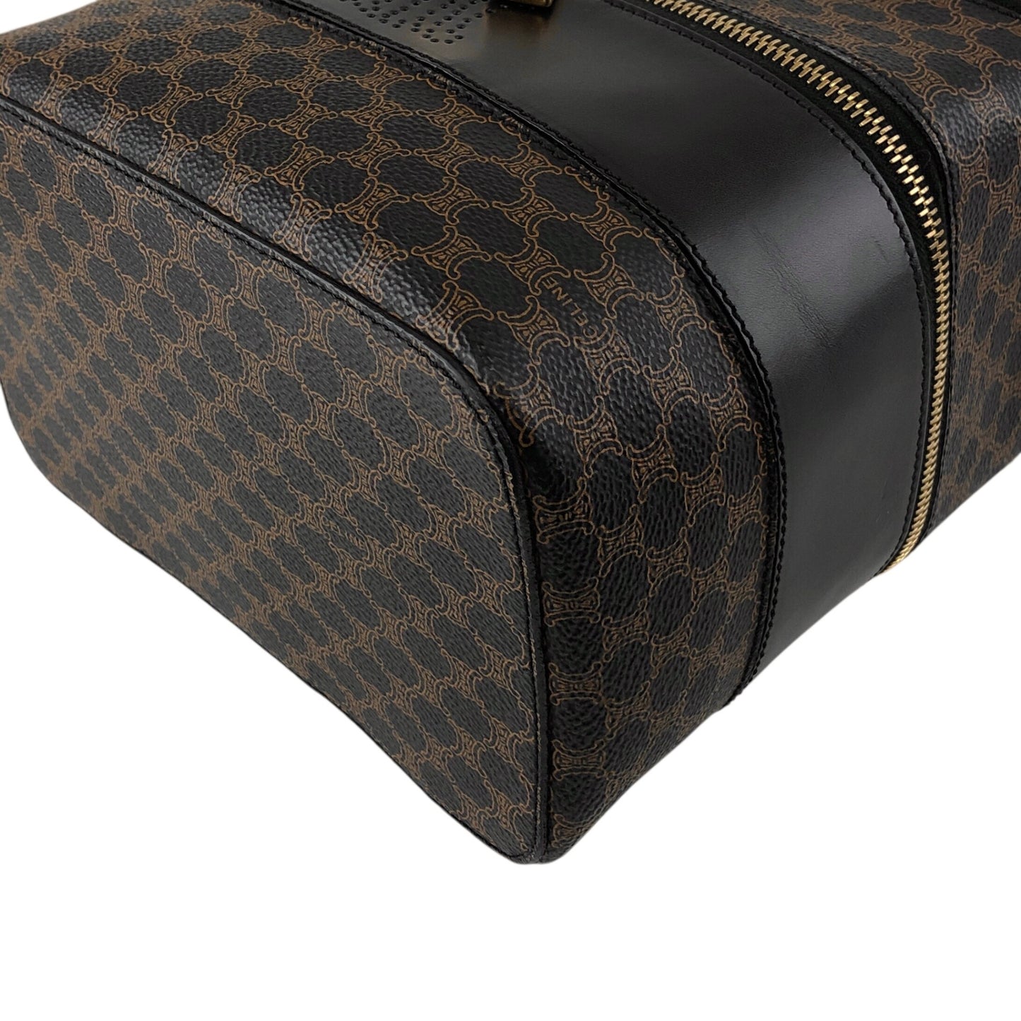 CELINE Macadam Triomphe Handbag Vanity bag Black Vintage utd2i7