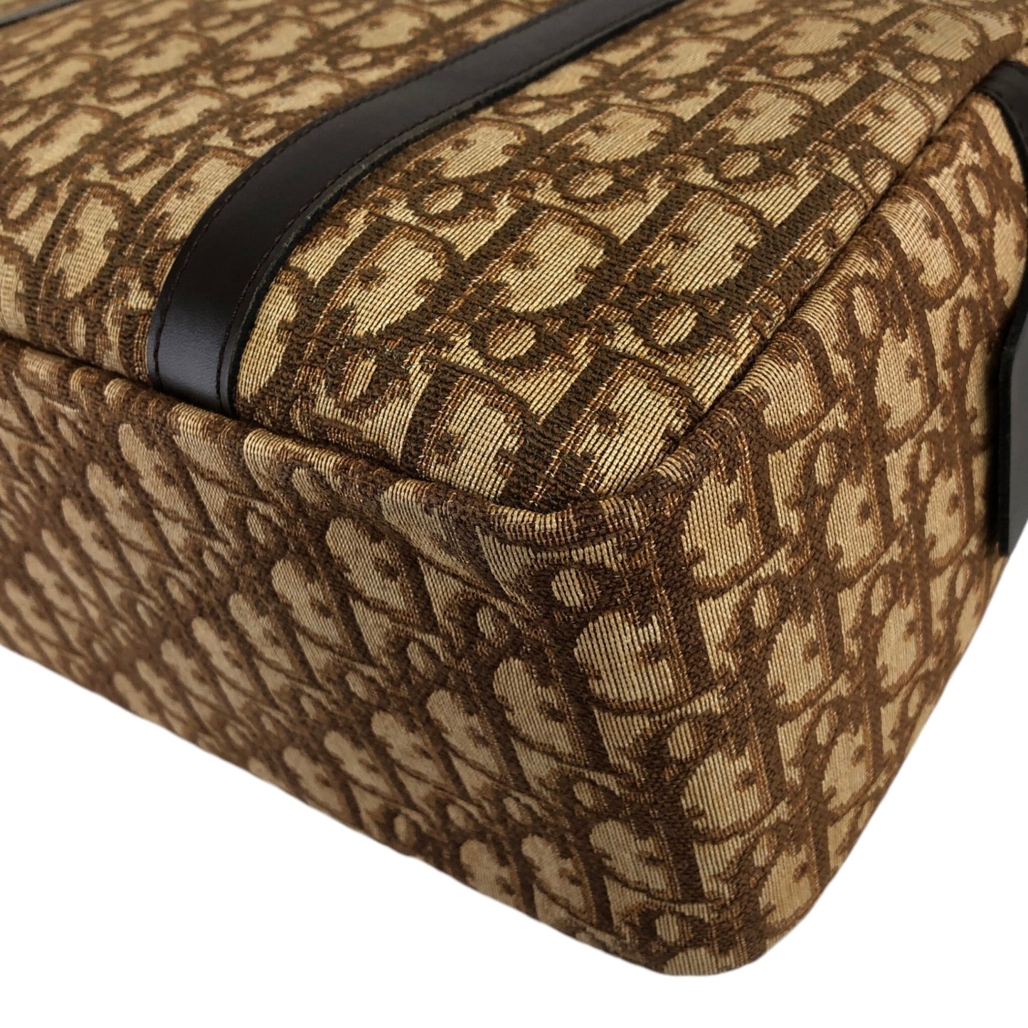 Christian Dior Trotter CD Logo Handbag Boston bag Beige Vintage cse2xn