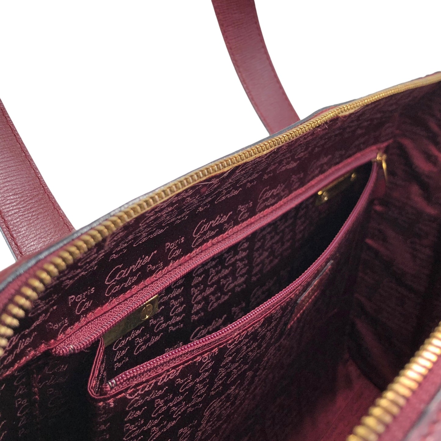 Cartier Two-way Handbag Shoulder bag Bordeaux Vintage d6tb8y