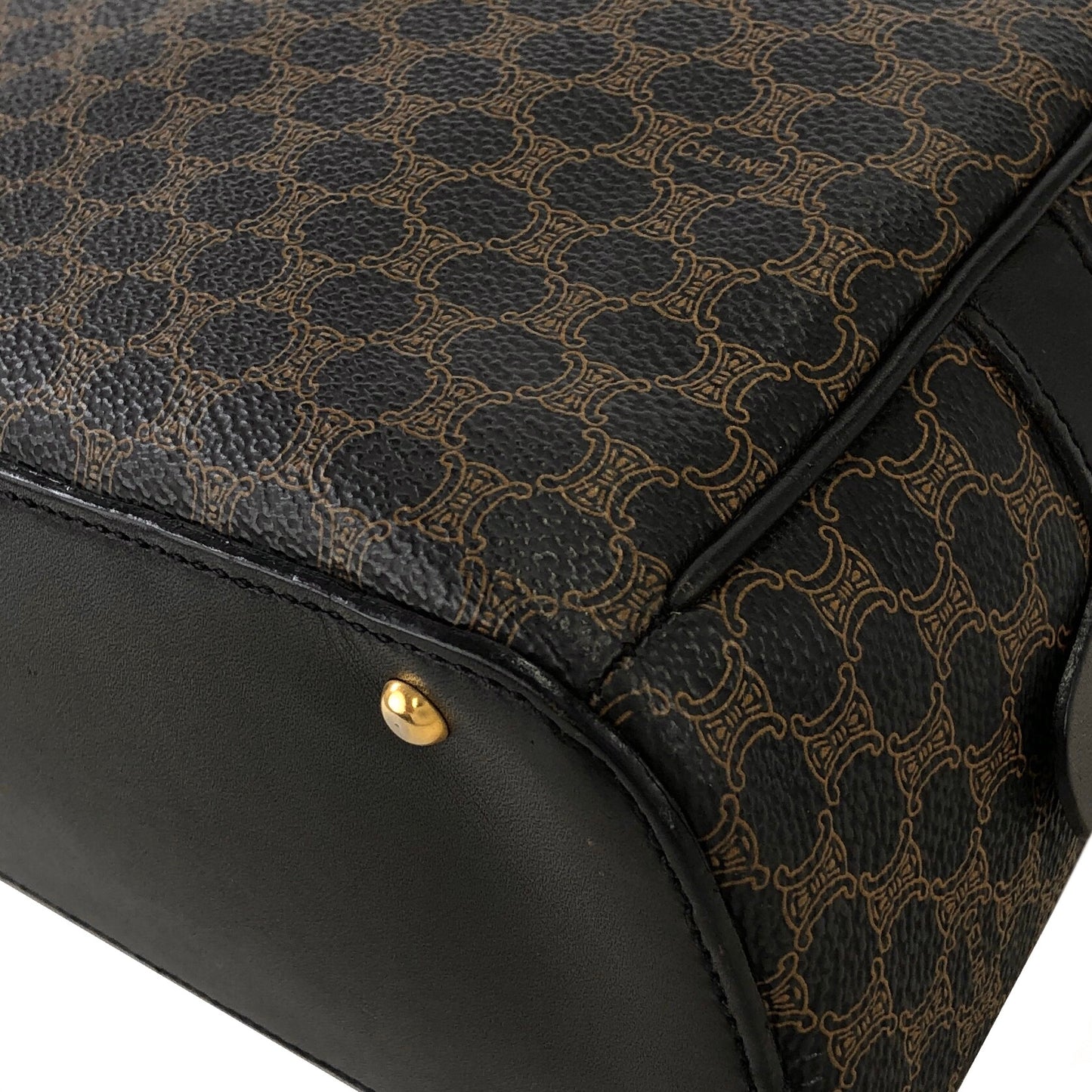CELINE Macadam Blason Half Round Handbag Black Vintage e86ra4